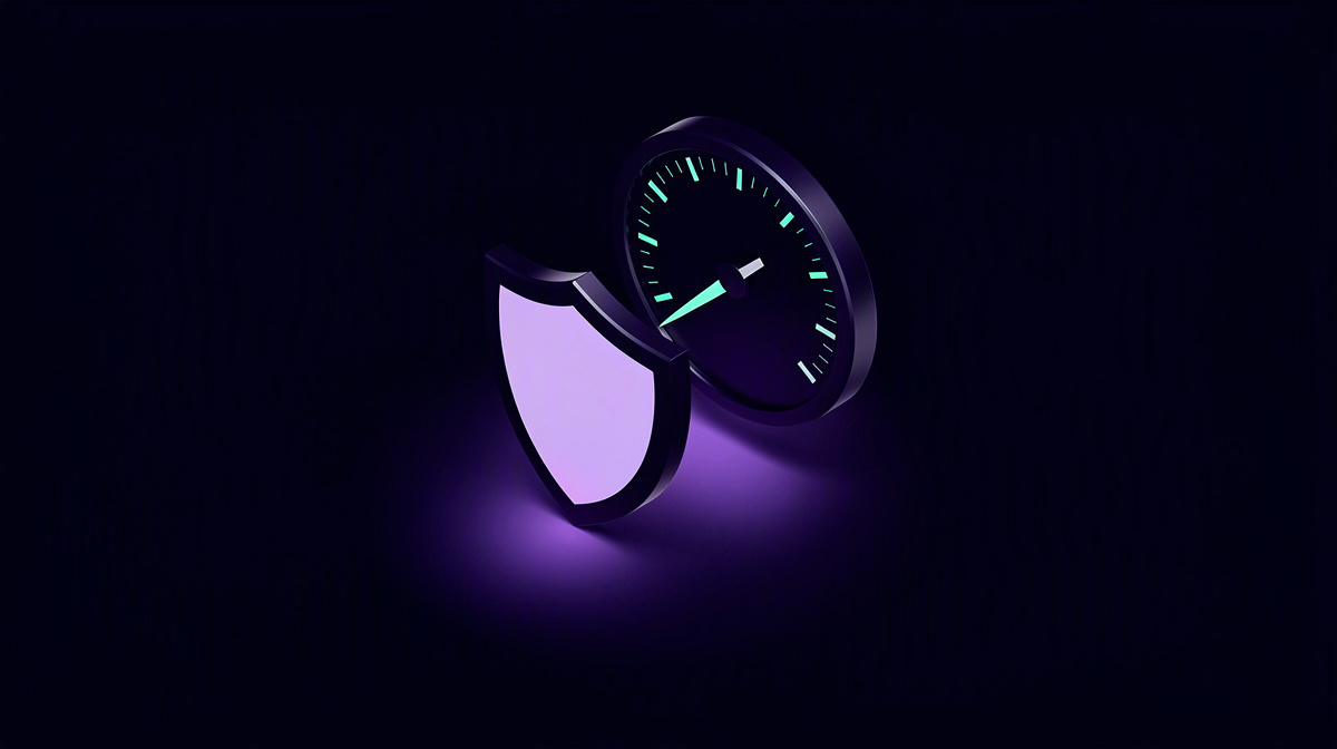 A shield in front of a circular gauge with the needle set safely away from the edge.