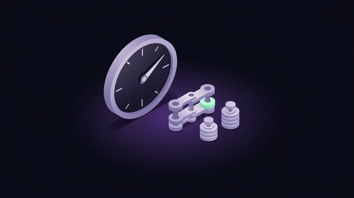 Isometric gauge and linked blocks suggesting leverage pressure on margin.