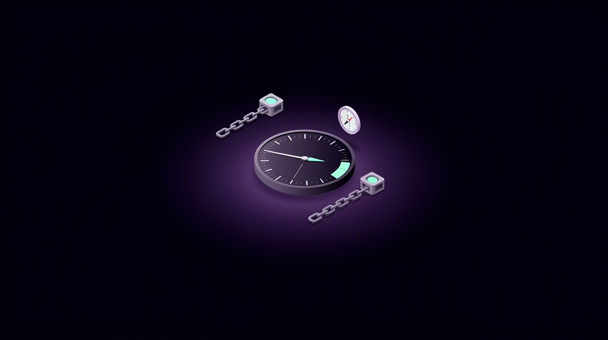 A gauge near a threshold marker with a linked block, symbolizing funding and liquidation limits.